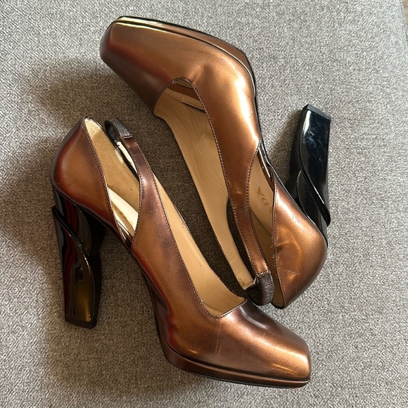 Prada heels in bronze brown (A04) Eu size 38 - Picture 1 of 6